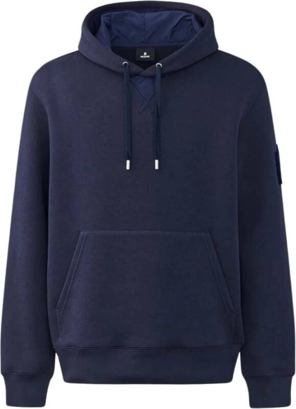 Mackage Ontspannen pasvorm fluwelen geborduurde hoodie Blauw Heren