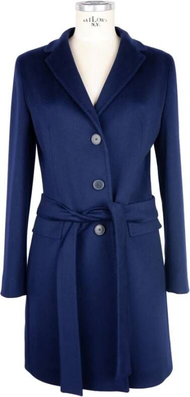 Made in Italia Blue Wool Jackets & Coat Blauw Dames