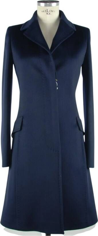 Made in Italia Blue Wool Jackets & Coat Blauw Dames