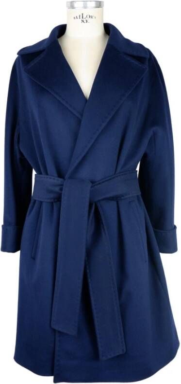 Made in Italia Blue Wool Jackets & Coat Blauw Dames