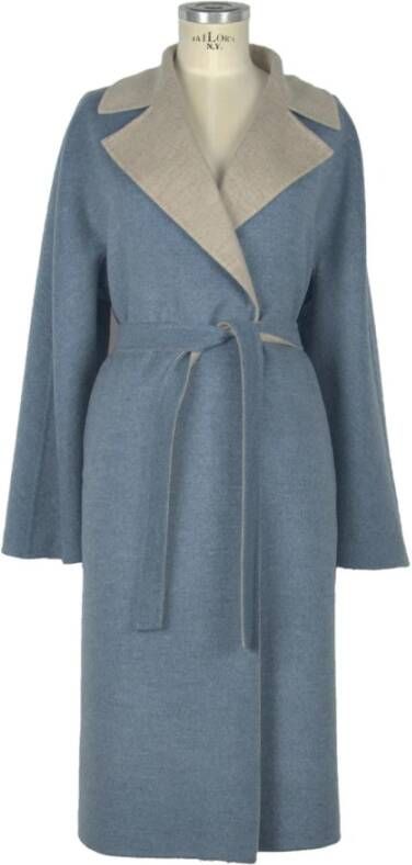 Made in Italia Light Blue Virgin Wool Jackets & Coat Blauw Dames