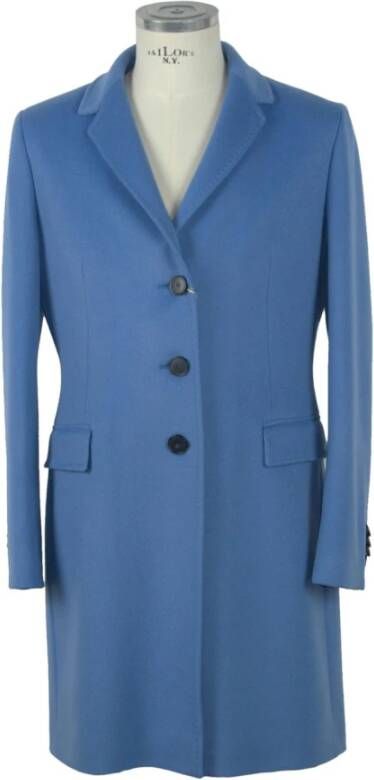 Made in Italia Light Blue Wool Jackets & Coat Blauw Dames