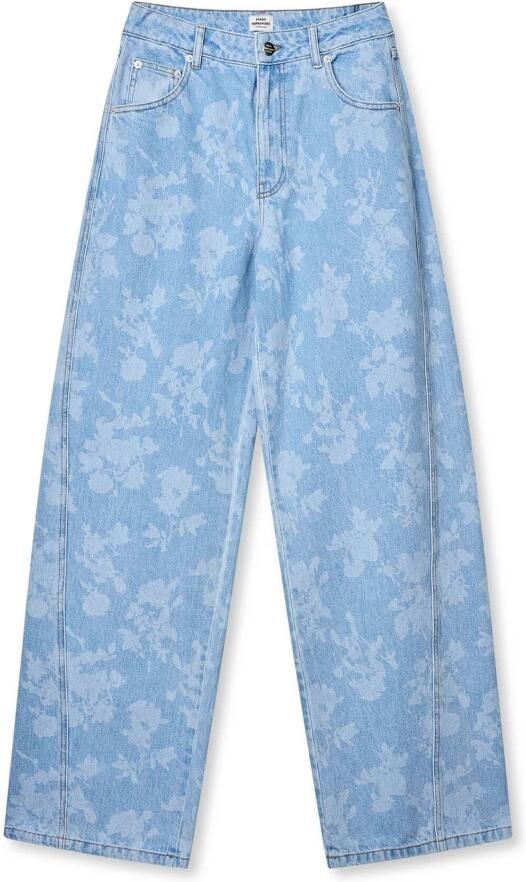 MADS NØRGAARD COPENHAGEN regular waist wide leg jeans light blue denim - Foto 3