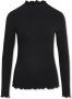 Mads Nørgaard Zwarte longsleeve T-shirt met gekrulde randen Black Dames - Thumbnail 1