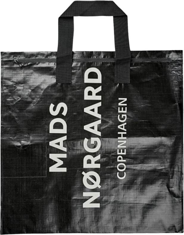 Mads Nørgaard Stoere Shopper met Ritssluiting en Brede Banden Black Dames
