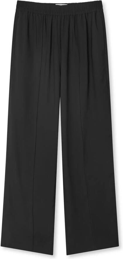 MADS NØRGAARD COPENHAGEN wide leg regular waist broek zwart