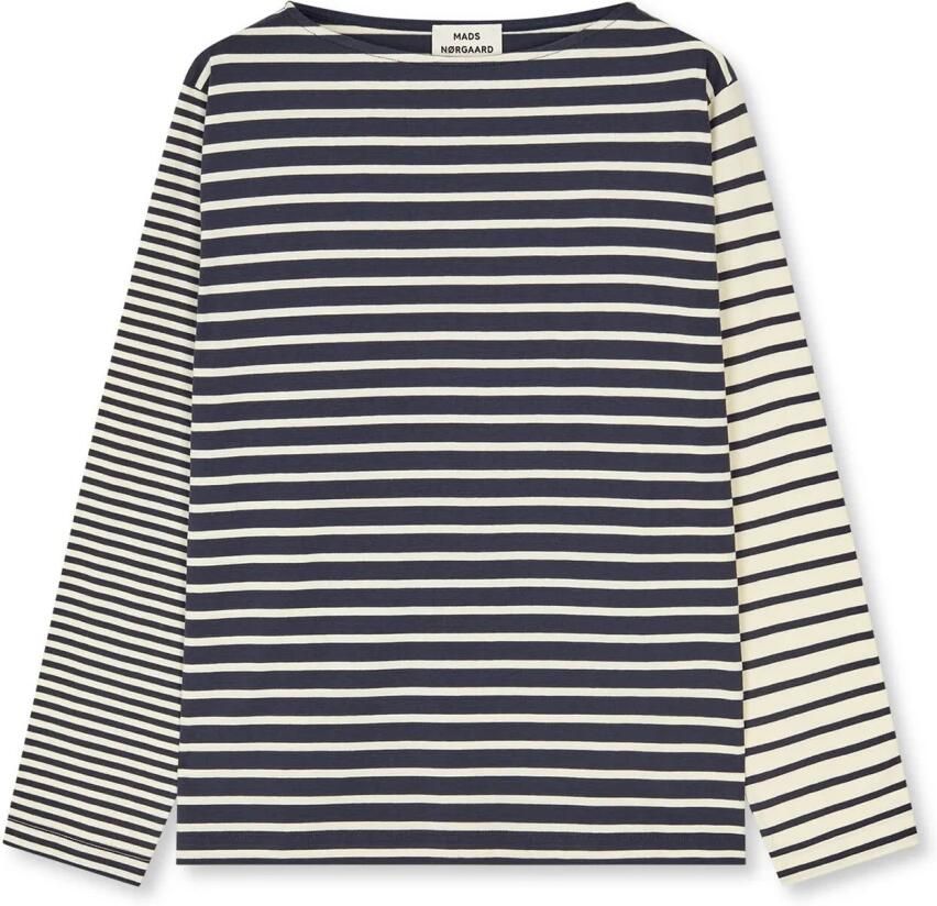 Mads Nørgaard Navy Lange Mouw Boothals T-shirt Multicolor Dames