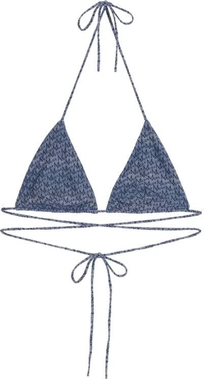 Magda Butrym Bikini Top met Logo Print Blauw Dames