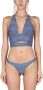 Magda Butrym Bikini Top met Logo Print Blauw Dames - Thumbnail 1