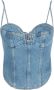 Magda Butrym Denim Corset Top Dubbel Gestikt Vrouwelijke Silhouet Blauw Dames - Thumbnail 1