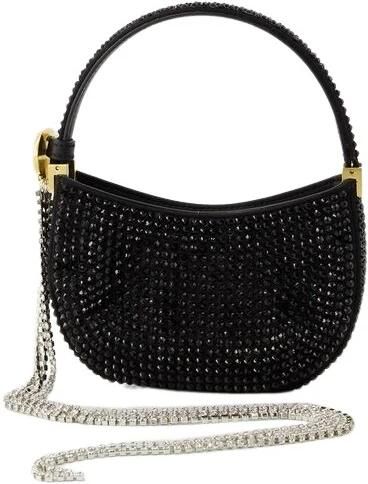 Magda Butrym Shoppers Vesna Crystal Micro Hobo Bag Crystal Black in zwart