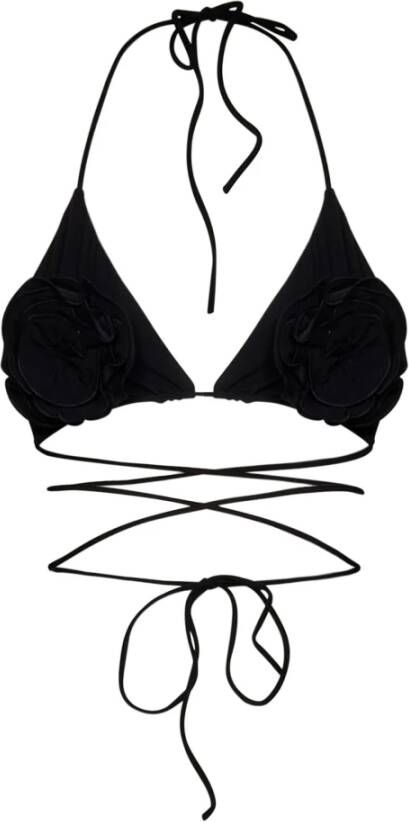 Magda Butrym Zwarte Bloemen Triangle Bikini Aw23 Collectie Black Dames