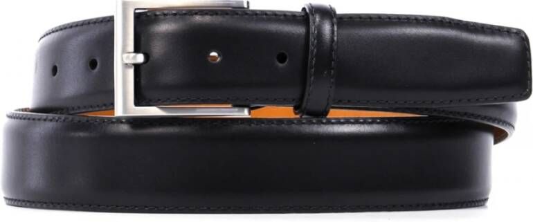 Magnanni Zwart Leren Riem Black Heren