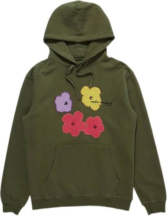 Maharishi Mannen sweatshirt Warhol Flowers Hooded Sweat Groen Heren