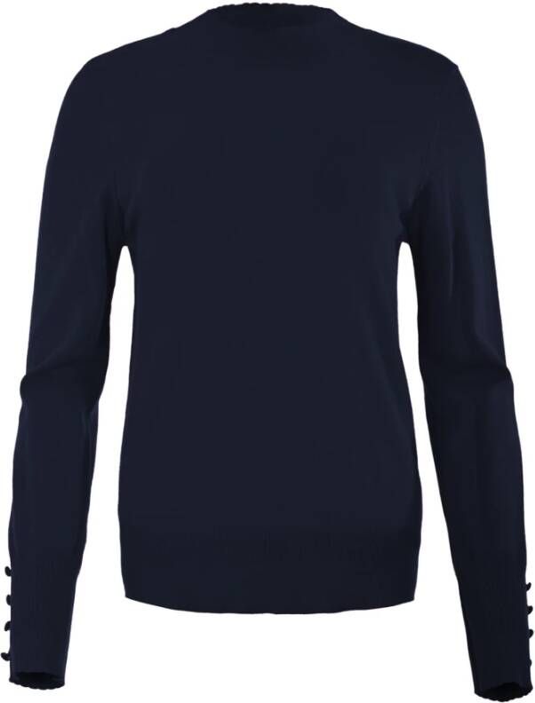 Maicazz Navy Gigi Trui met Knoopmanchetten Blauw Dames