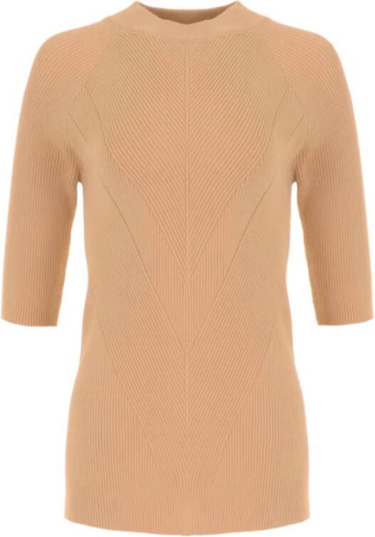 Maicazz Ronde hals gekweek Beige Dames