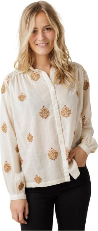 Maison Hotel Arlette Blouse Slub Ivoor Beige Dames