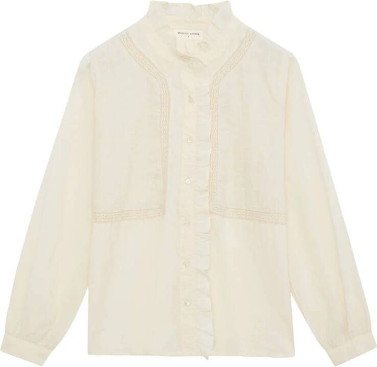 Maison Hotel Blouse lange mouw Beige Dames