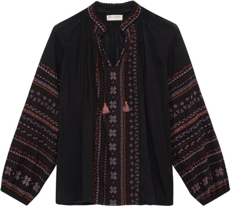 Maison Hotel Blouse lange mouw Zwart Dames