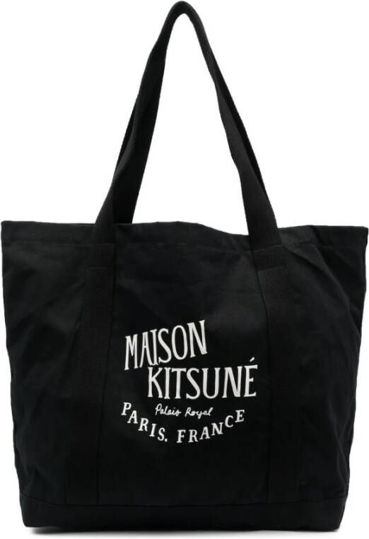 Maison Kitsuné Tote Bags Zwart Unisex