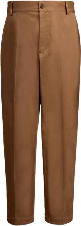 Maison Kitsuné Beige Wortel Chino Broek Bruin Heren