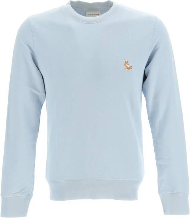 Maison Kitsuné Chillax Regular Sweatshirt met Patch Blue Heren