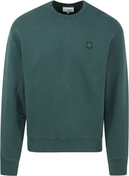 Maison Kitsuné Groene Fox Head Patch Sweatshirt Groen Heren