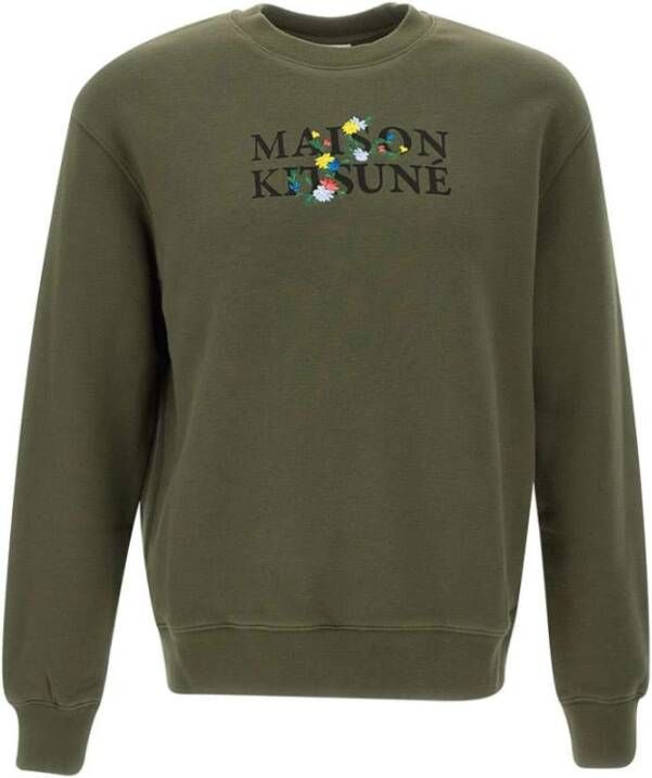 Maison Kitsuné Bloemen Comfort Sweatshirt Green Heren