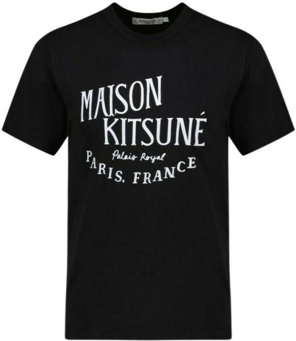 Maison Kitsuné Palais Royal Classic Tee-Shirt in Black Cotton Zwart Heren