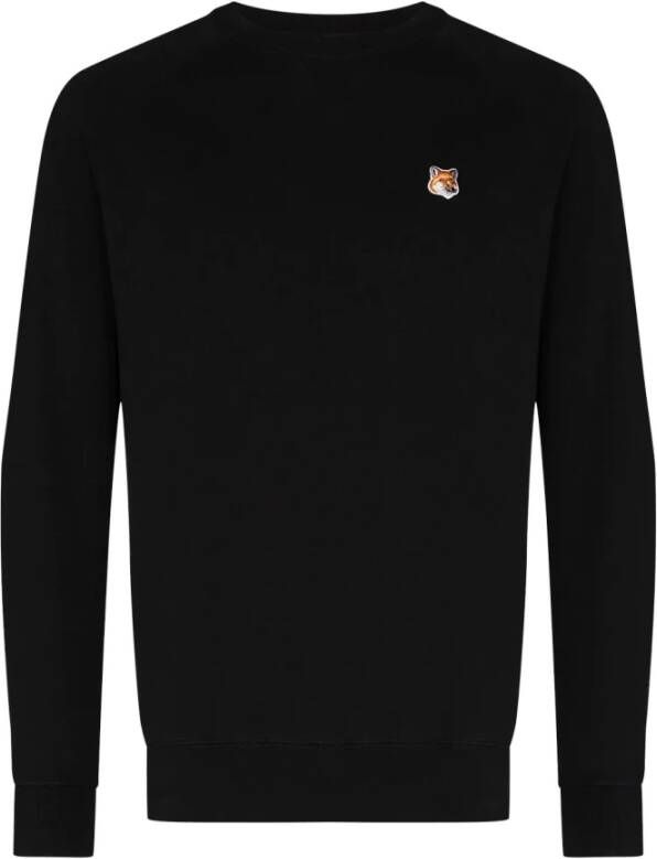 Maison Kitsuné Klassieke Zwarte Fox Head Sweatshirt Black Heren