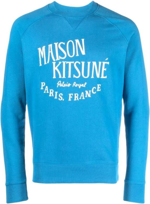 Maison Kitsuné Round-neck Knitwear Blauw Heren