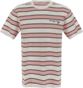 Maison Kitsuné Stripes T-Shirt Beige Dames