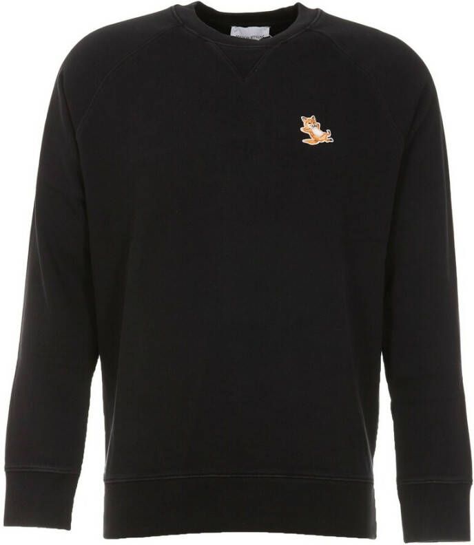 Maison Kitsuné Chillax Fox Patch Classic Sweatshirt Black Heren