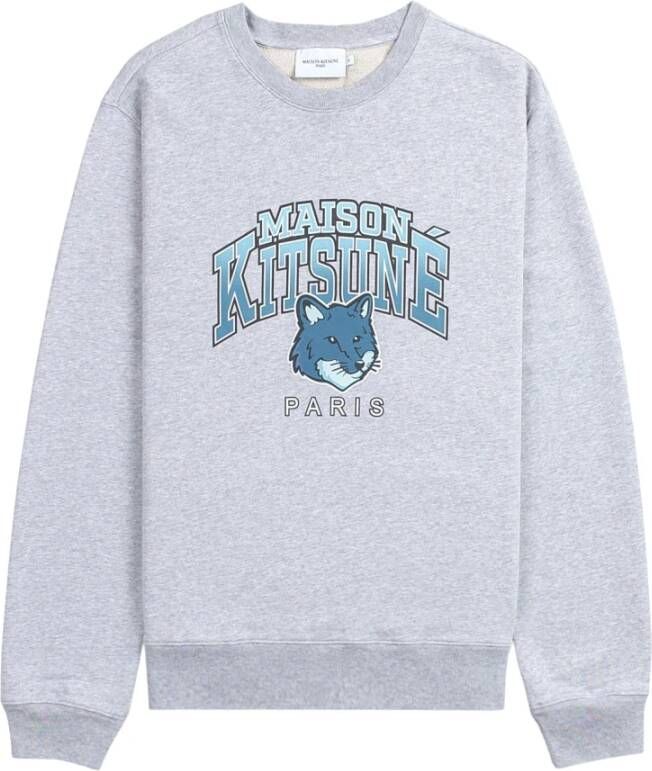 Maison Kitsuné Grijze Sweatshirt met Logo Print Grijs Heren