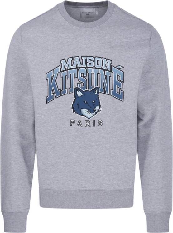 Maison Kitsuné Grijze Sweatshirt met Logo Print Grijs Heren