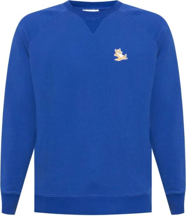 Maison Kitsuné Sweatshirt met dierenmotief Blauw Heren