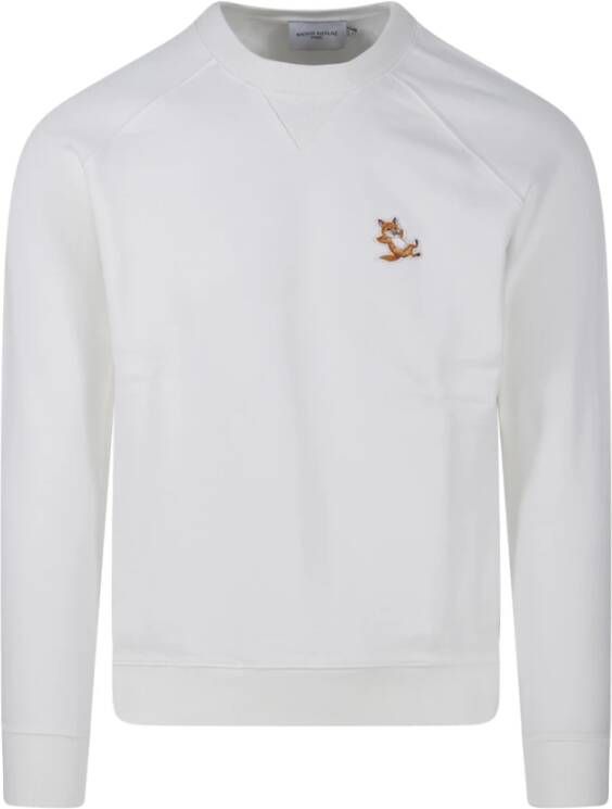 Maison Kitsuné Sweatshirt met logo White Heren