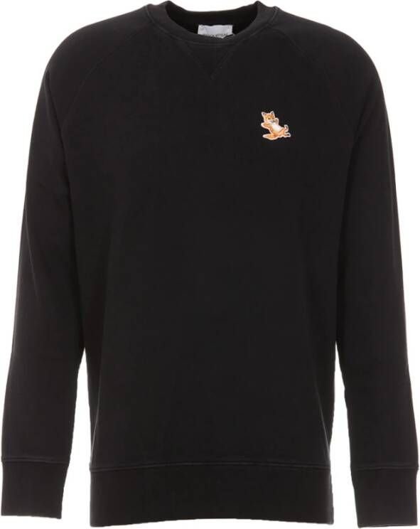 Maison Kitsuné Chillax Fox Patch Classic Sweatshirt Black Heren