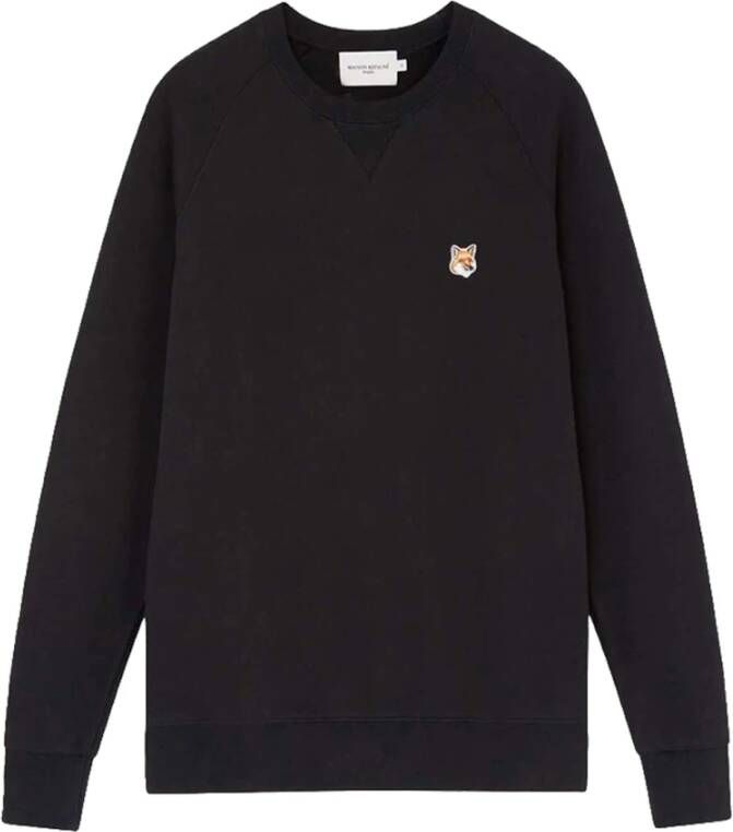 Maison Kitsuné Klassieke Zwarte Fox Head Sweatshirt Black Heren