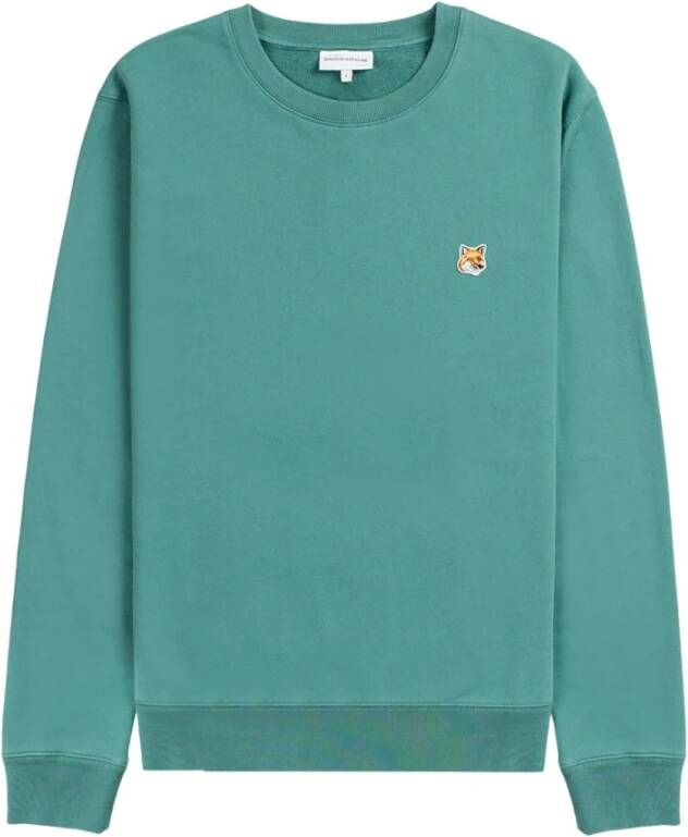 Maison Kitsuné Fox Head Patch Sweatshirt (Teal Grey) Green Heren