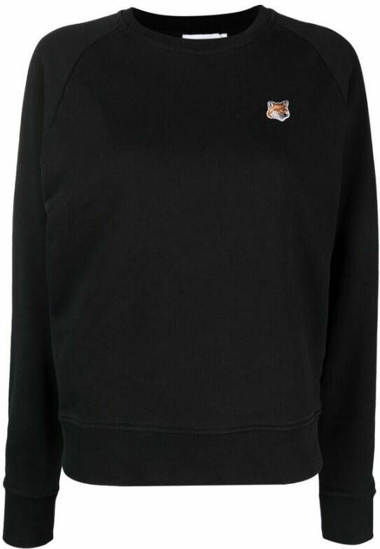 Maison Kitsuné Sweatshirt met logo Black Dames