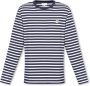 Maison Kitsuné Navy Gestreept Fox Logo Longsleeve T-Shirt Blue Heren - Thumbnail 5