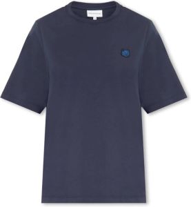 Maison Kitsuné T-shirt met logo Blauw Dames