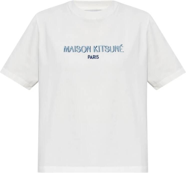 Maison Kitsuné T-shirt met logo White Dames