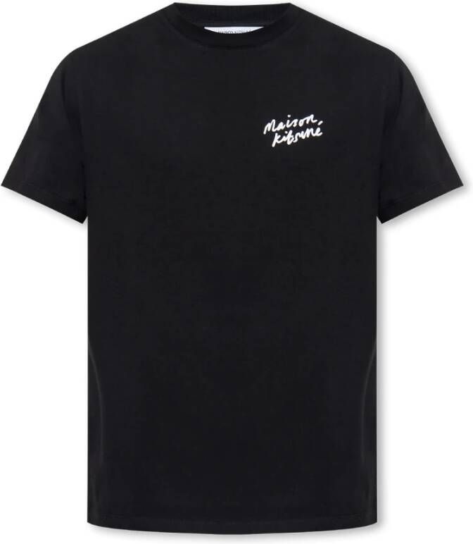 Maison Kitsuné T-shirt met logo Zwart Heren