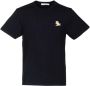Maison Kitsuné Zwarte Chillax Fox Patch T-shirts en Polos Zwart Heren - Thumbnail 1