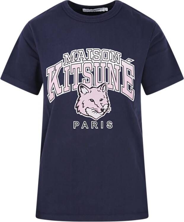 Maison Kitsuné Blauwe T-shirts en Polos van Maison Kitsunè Blauw Dames