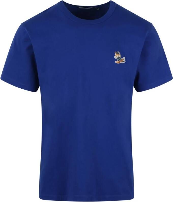 Maison Kitsuné T-Shirts Blauw Heren
