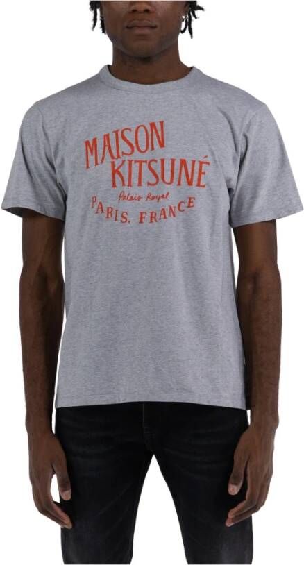 Maison Kitsuné Klassieke T-shirts en Polos Gray Heren