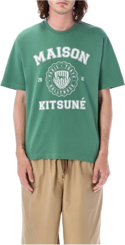 Maison Kitsuné T-Shirts Groen Heren